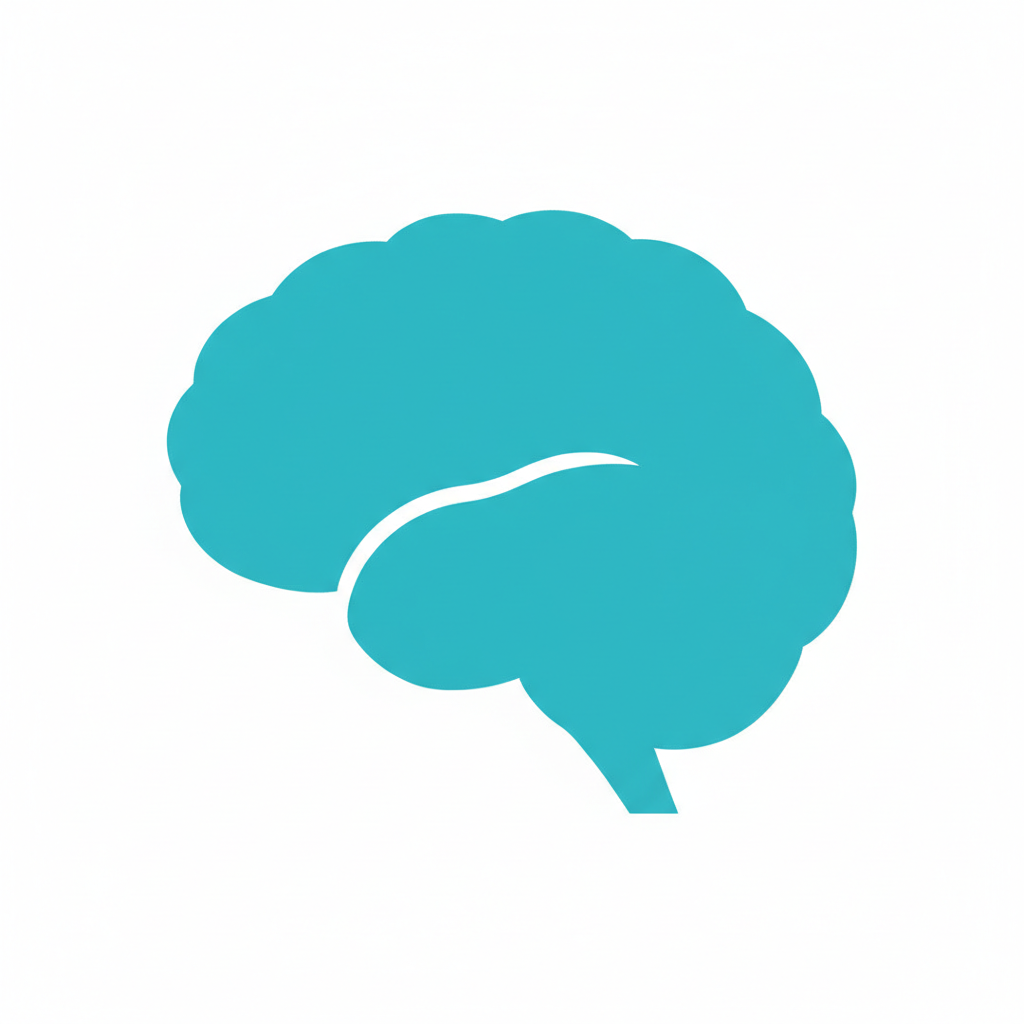 icono en azul turquesa para cerebro